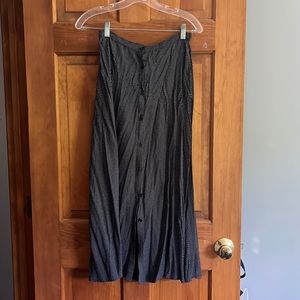 Polka dot button midi skirt